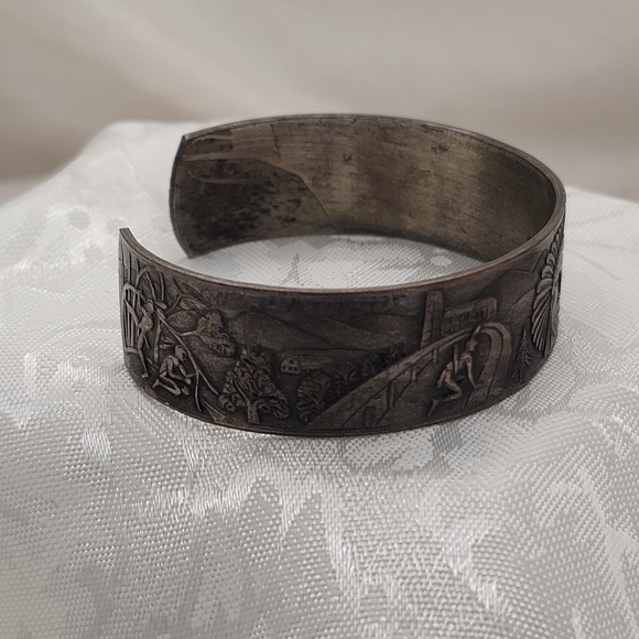 Mohawk Trail Vintage Copper Bracelet Engraved Vintage COOL - Picture 5 of 6